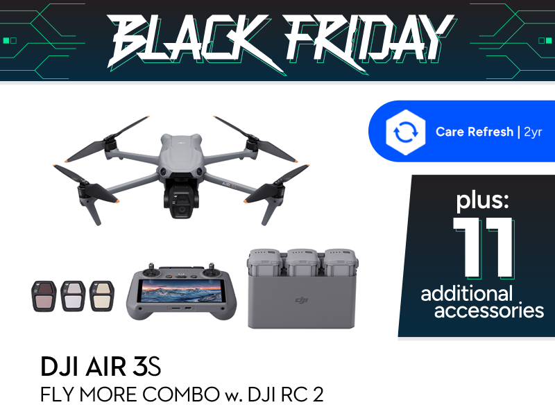 DJI Air 3S Black Friday Combo w. DJI RC 2 + Care Refresh				